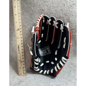 Dicks red black little boy baseball leather glove sports gear 8 In